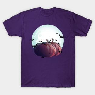 Halloween Moon and Pumpkins T-Shirt